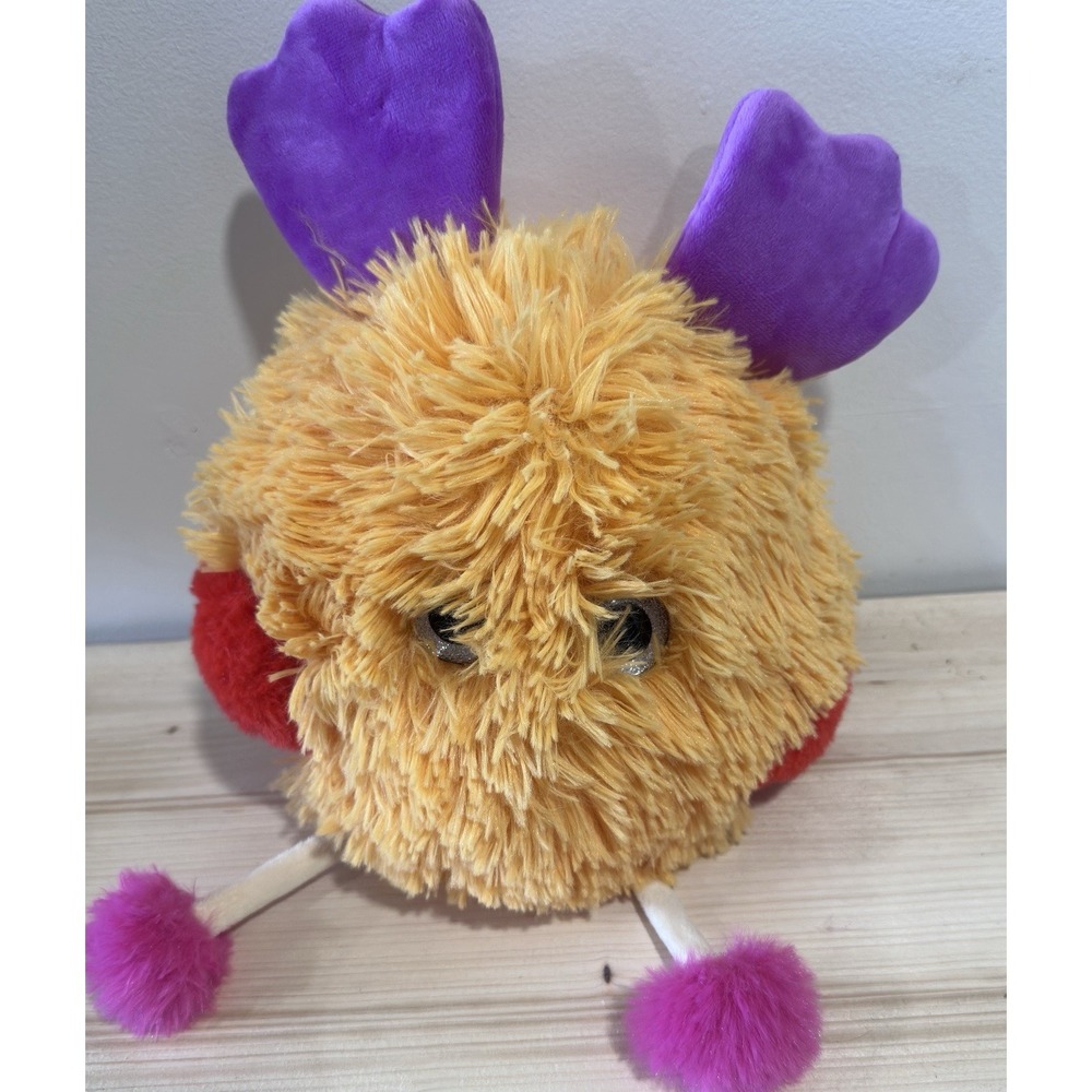 Cute Fuzzy Monster Plush Purple Horns Shaggy Weirdcore Stuffed Toy